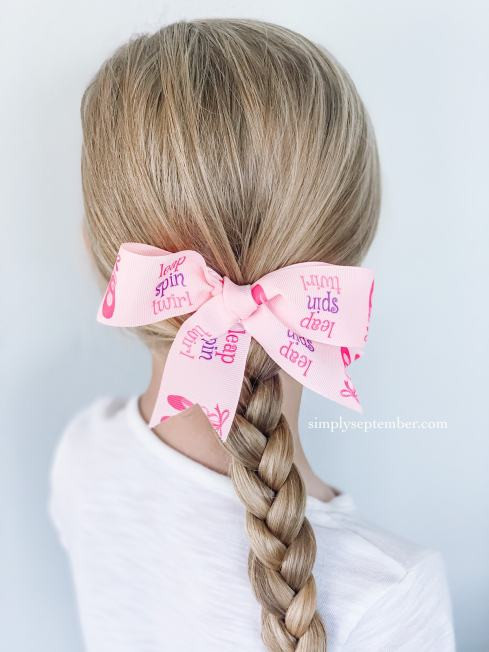 Blonde Braided Ponytail With Text Ribbon Blonde Braided Ponytail With Text Ribbon — Ribbon Hairstyles