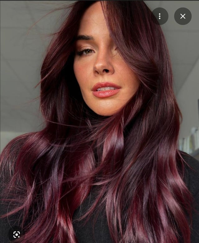 Long Layers Visual Idea — Dark Red Hair