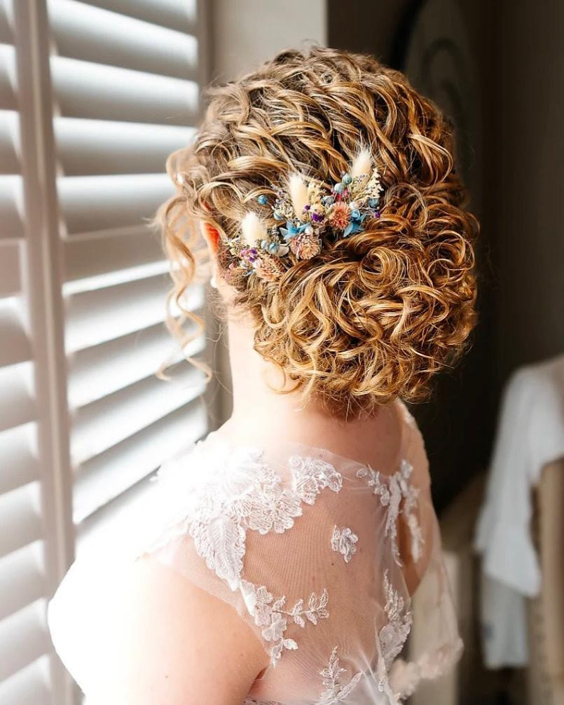 Curly Blonde Updo with Florals — Bachelorette Hairstyles