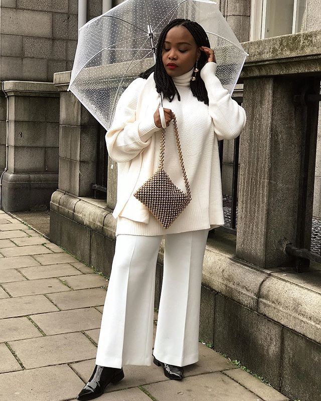 Oversized Cream Sweater and Wide-Leg Trousers for a Winter Date Oversized Cream Sweater and Wide-Leg Trousers for a Winter Date — Coffee Date Outfits