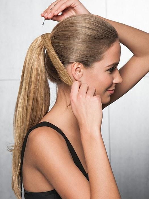 Ash Blonde Sleek Ponytail Wrap — Wrap Around Ponytail