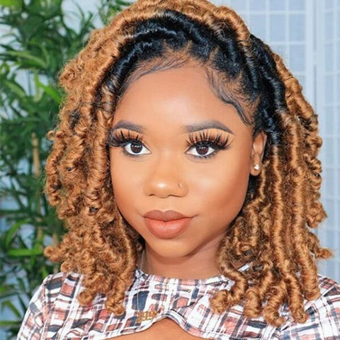 Shoulder Length Butterfly Locs — Honey Blonde Locs