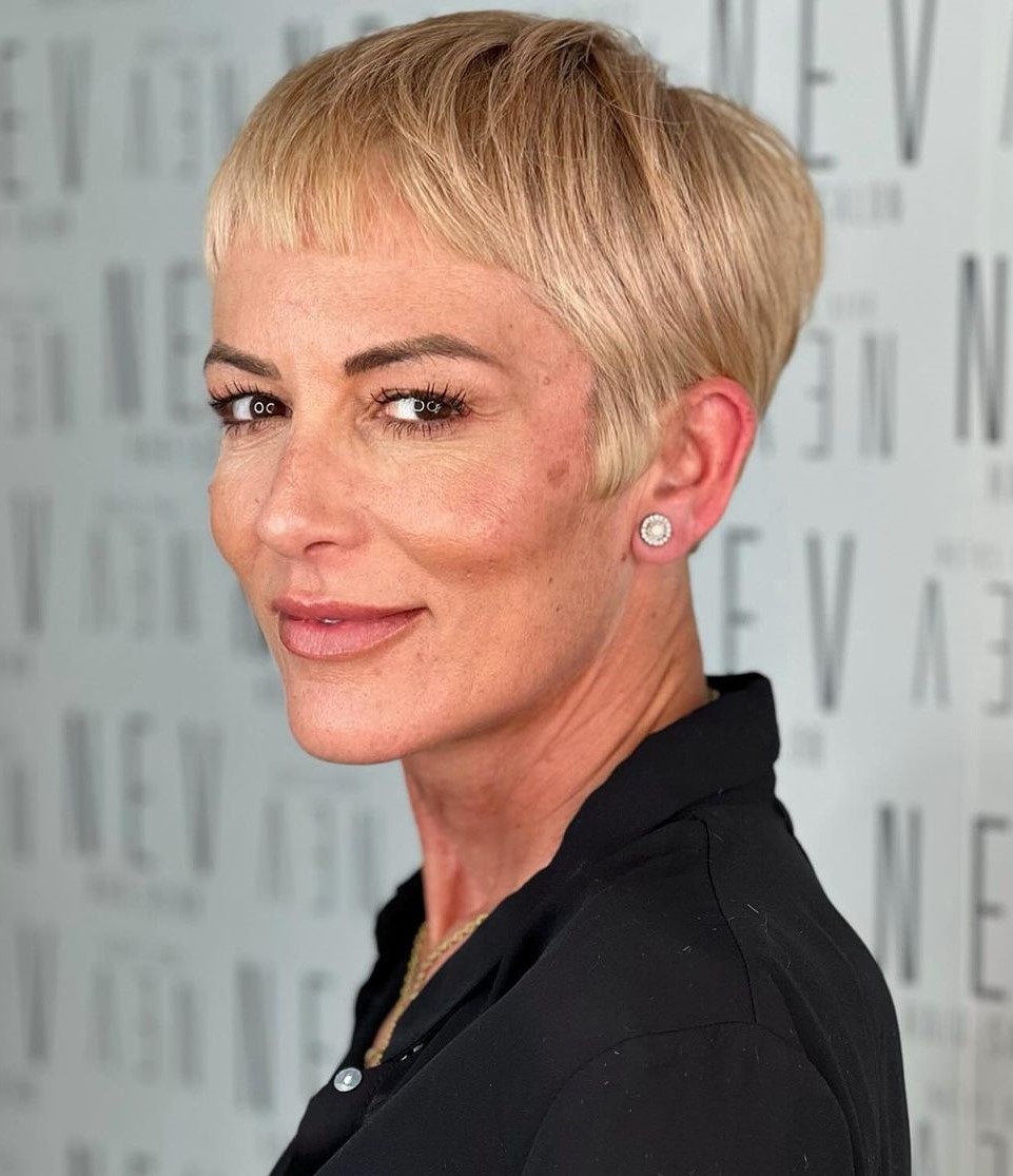 Ash Blonde With Lighter Highlights Visual Idea Ash Blonde With Lighter Highlights Visual Idea — Pixie Cut for Women Over 50