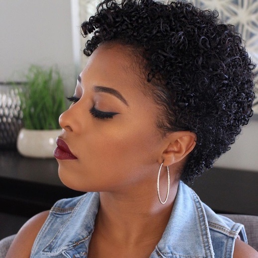 Short Black Pixie With Tight Curls — 3B Hairstyles