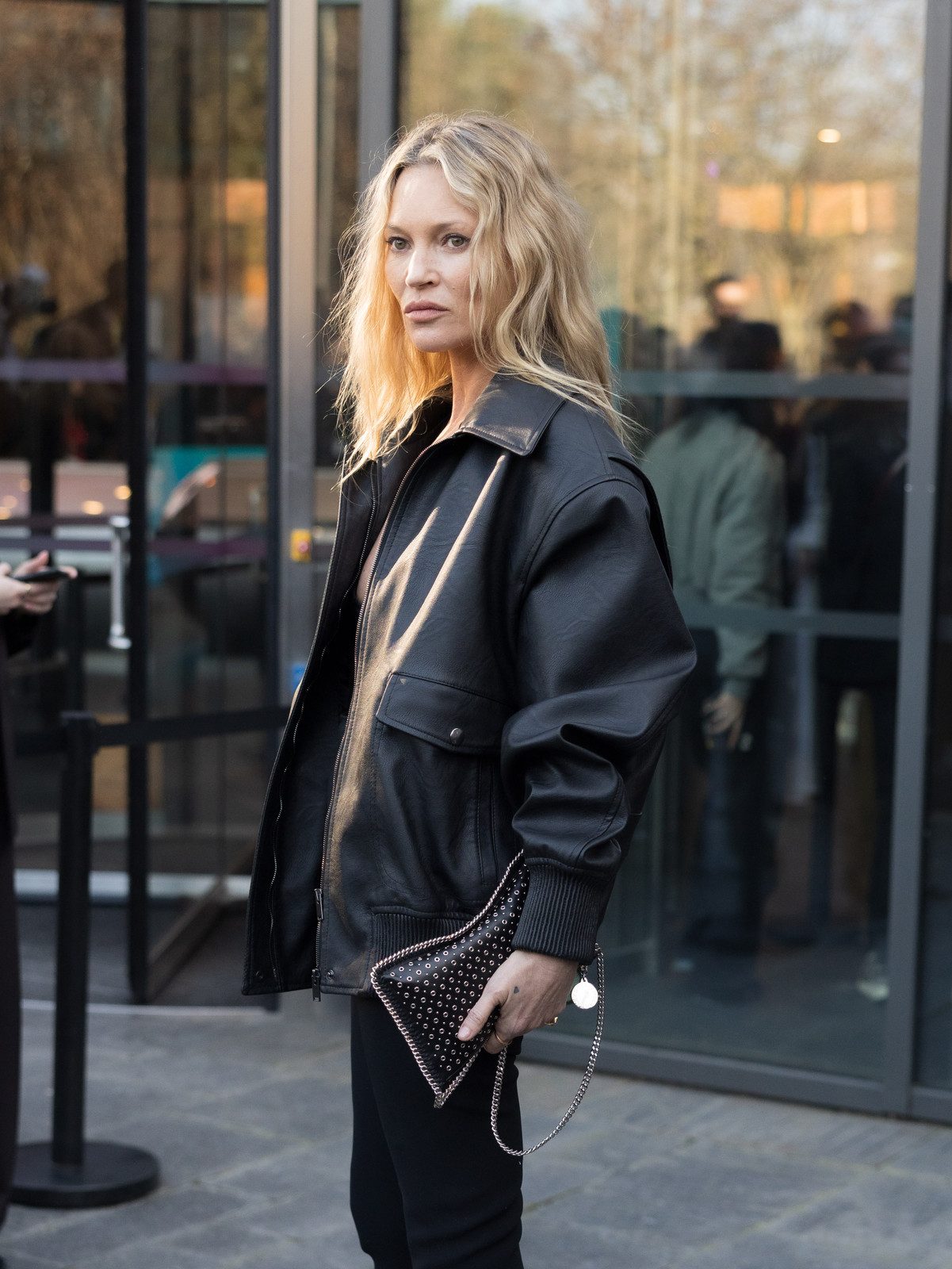 Edgy Evening: Oversized Bomber and Fitted Pants — Outfits for Rectangle Shape