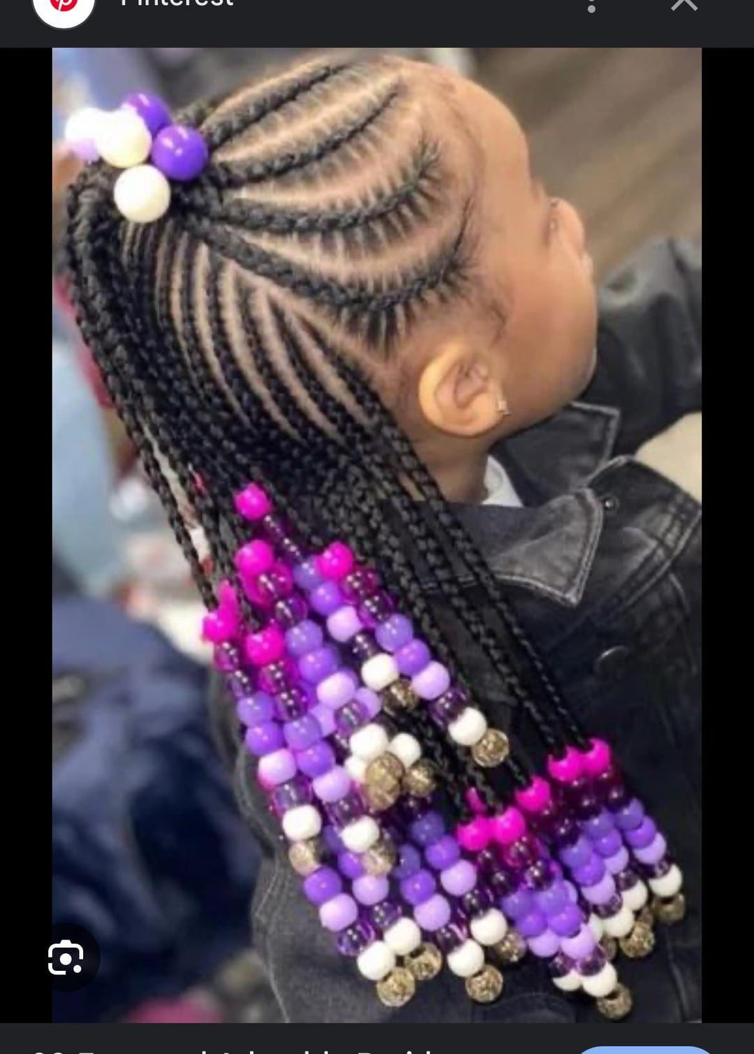 Side Part Cornrows With Colorful Beads — Kids Cornrows