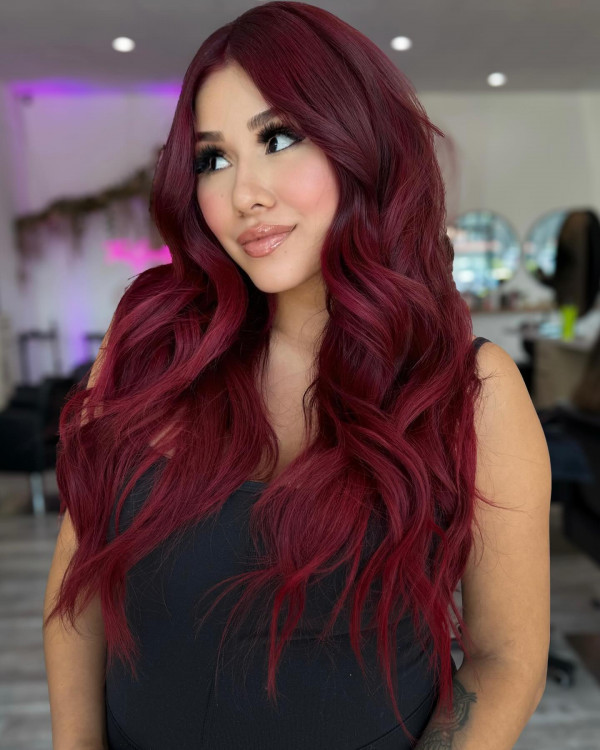 Voluminous Ruby Red Waves — Ruby Red Hair
