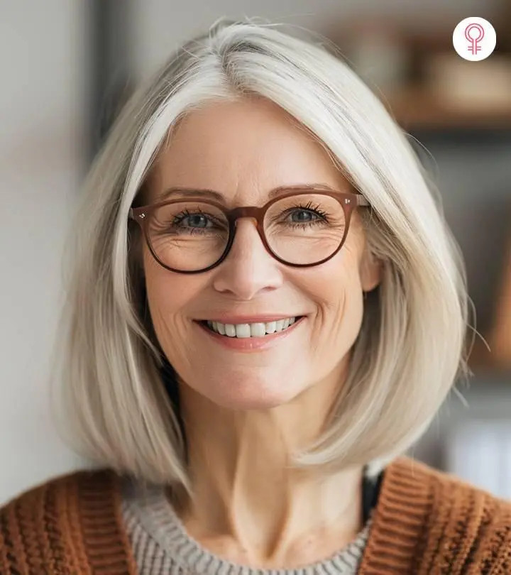 Sleek Silver Bob — Haircuts with Glasses