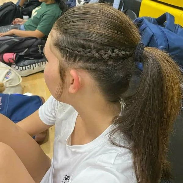 Ponytail with Accent Braid — Volleyball Hairstyles