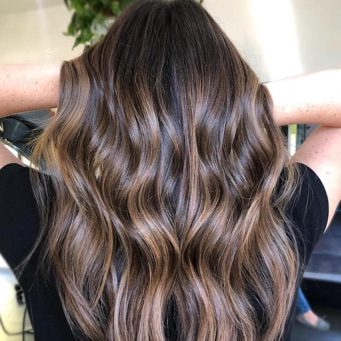 Subtle Ash Blonde Highlights on a Collarbone Lob — Highlights on Dark Hair