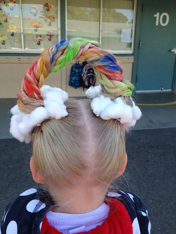 Rainbow Braid Arch with Cloud Details — Crazy Hair Day Ideas