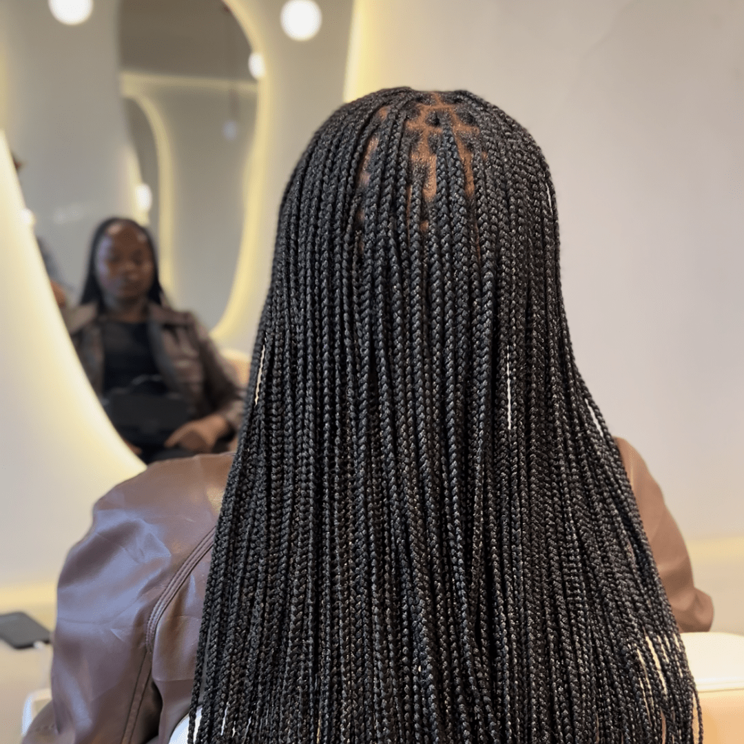 Long Dense Black Box Braids — Small Knotless Braids