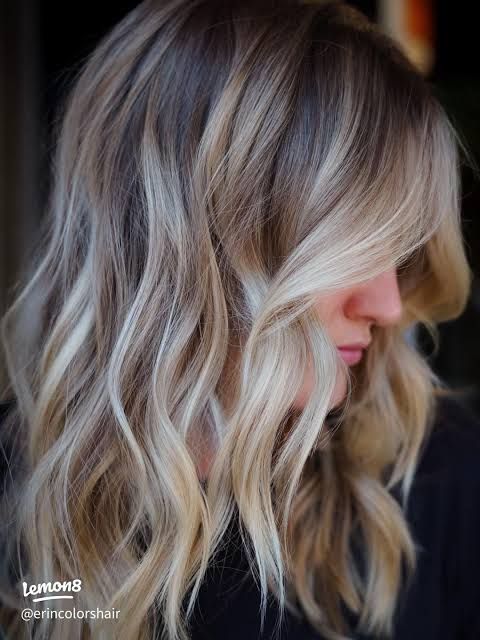 Ash Blonde With Lived-In Highlights and Curtain Bangs Ash Blonde With Lived-In Highlights and Curtain Bangs — Low Maintenance Hair Color