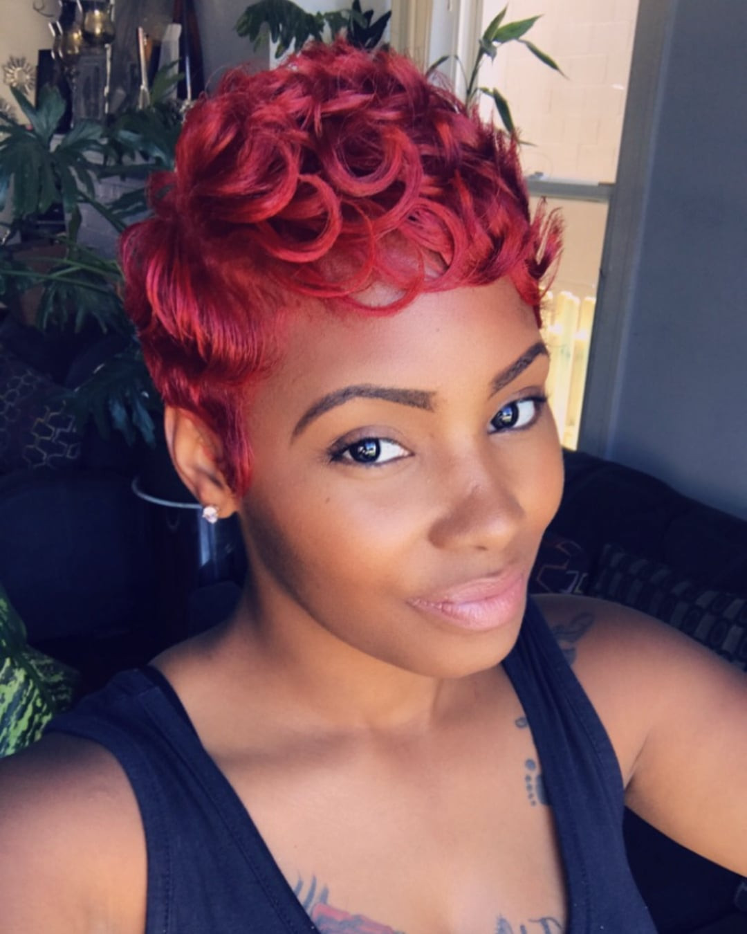 Sculpted Red Finger Waves Sculpted Red Finger Waves — Relaxed Hairstyles