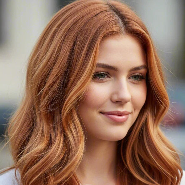 Copper Red With Blonde Highlights Copper Red With Blonde Highlights — Hair Color for Medium Skin