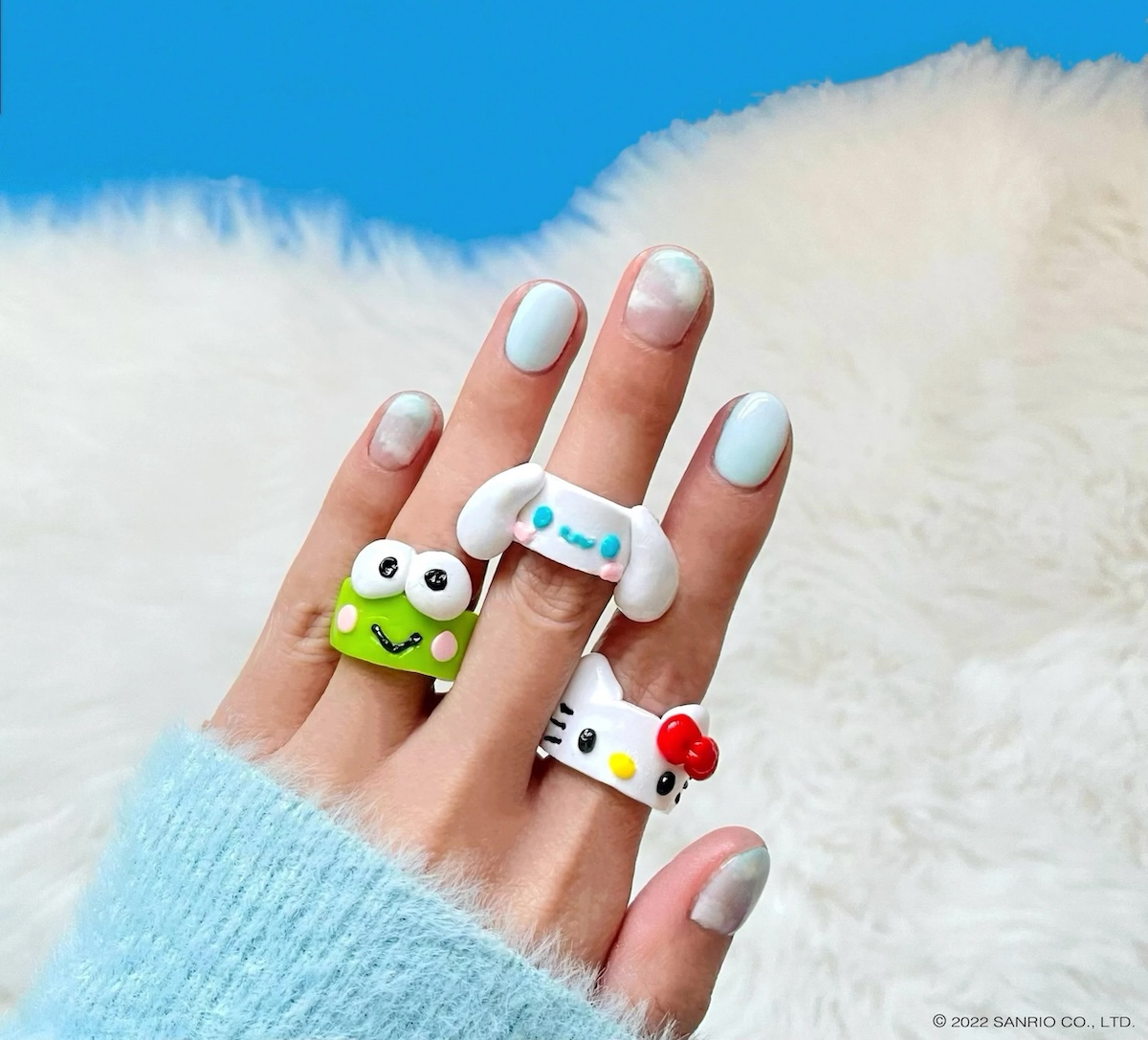 One Hand With Rings Visual Idea — Sanrio Nails