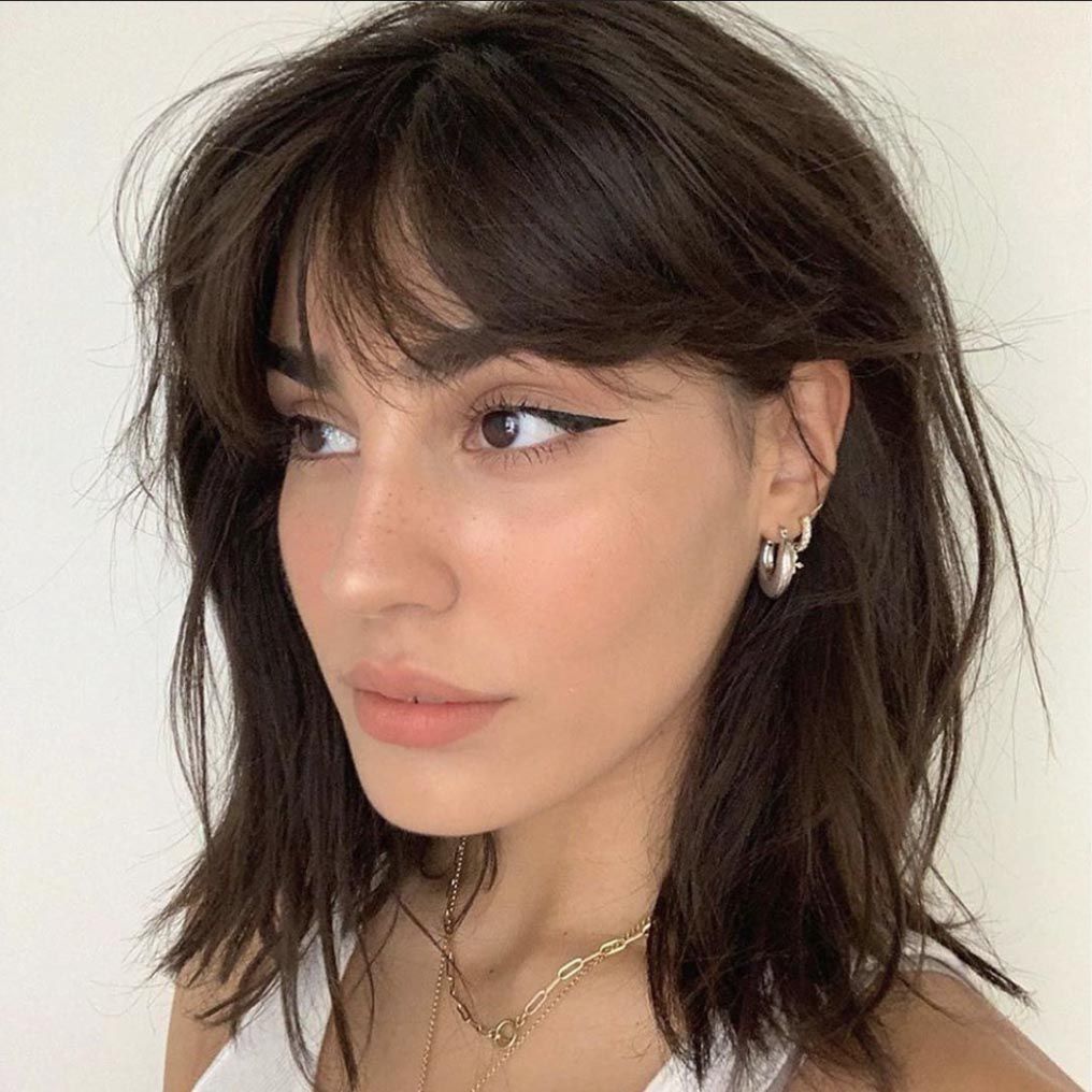 Chestnut Bob With Face-Framing Fringe Chestnut Bob With Face-Framing Fringe — Short Hair with Bangs