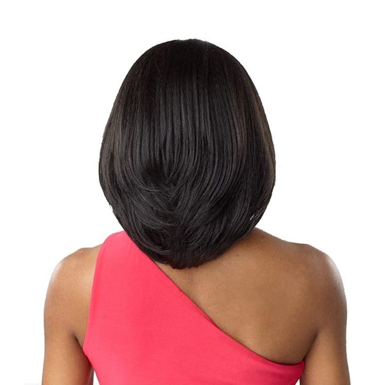 Black Layered Chin Bob Back View Black Layered Chin Bob Back View — Quick Weave Bob