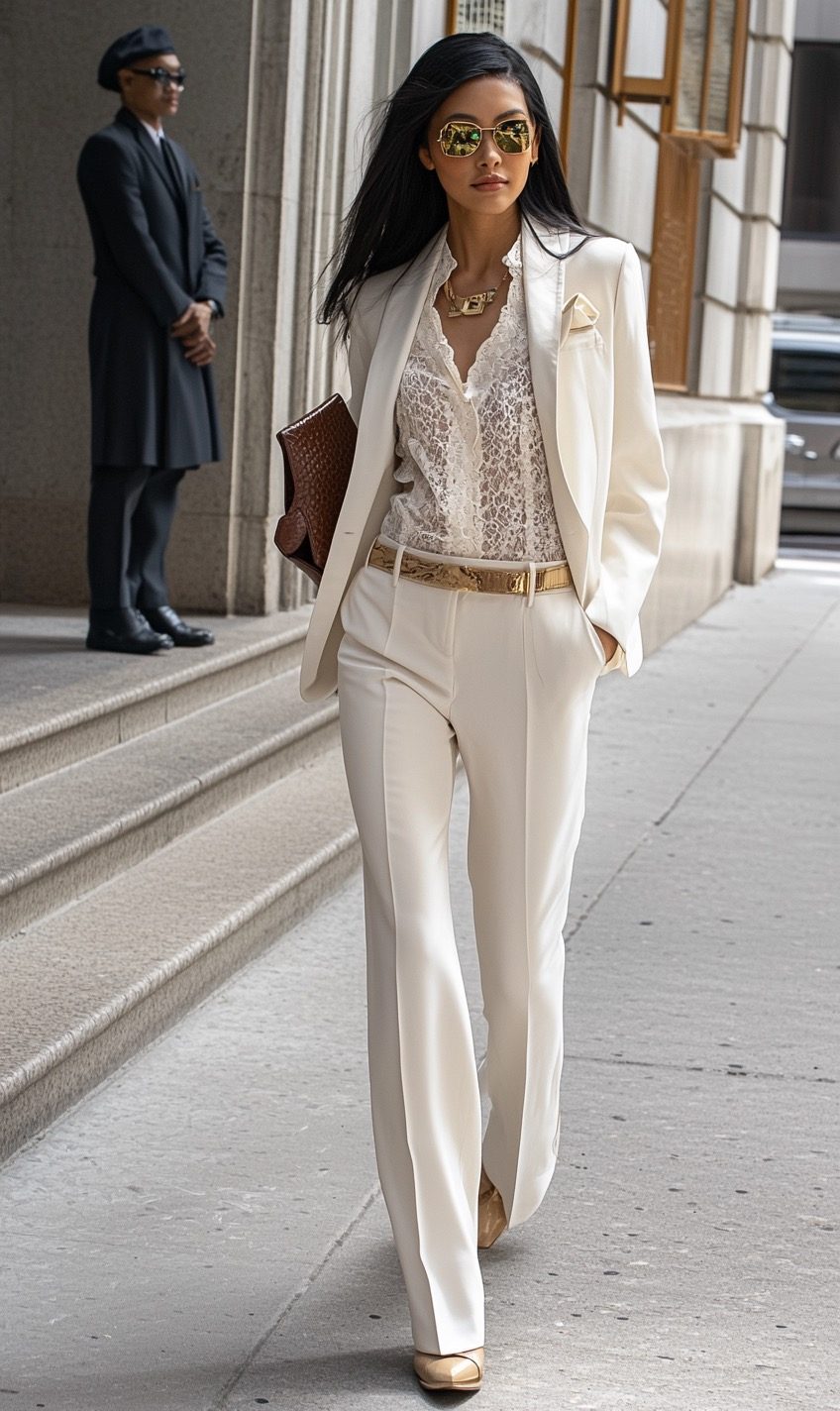White Elegant Trouser Suits for Women: 5 Stylish Looks for Summer| El-Style