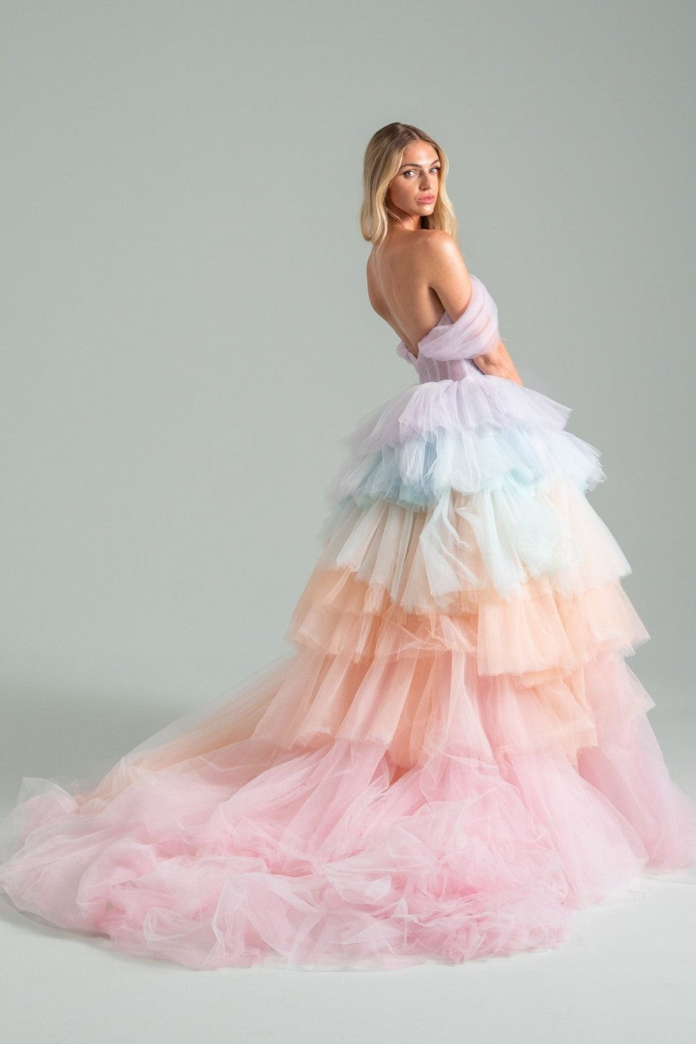 Multi-Colored Pastel Tulle Ball Gown — Tulle Dresses