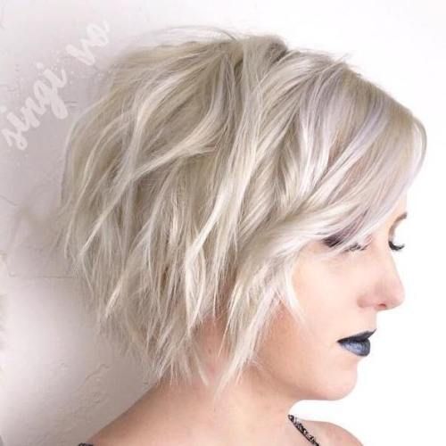 Ash Blonde Shag With Choppy Texture — Short Shag