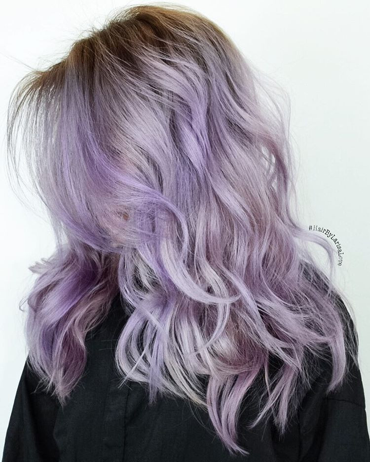 Mid-Back Lilac with Darker Roots — Lilac Hair