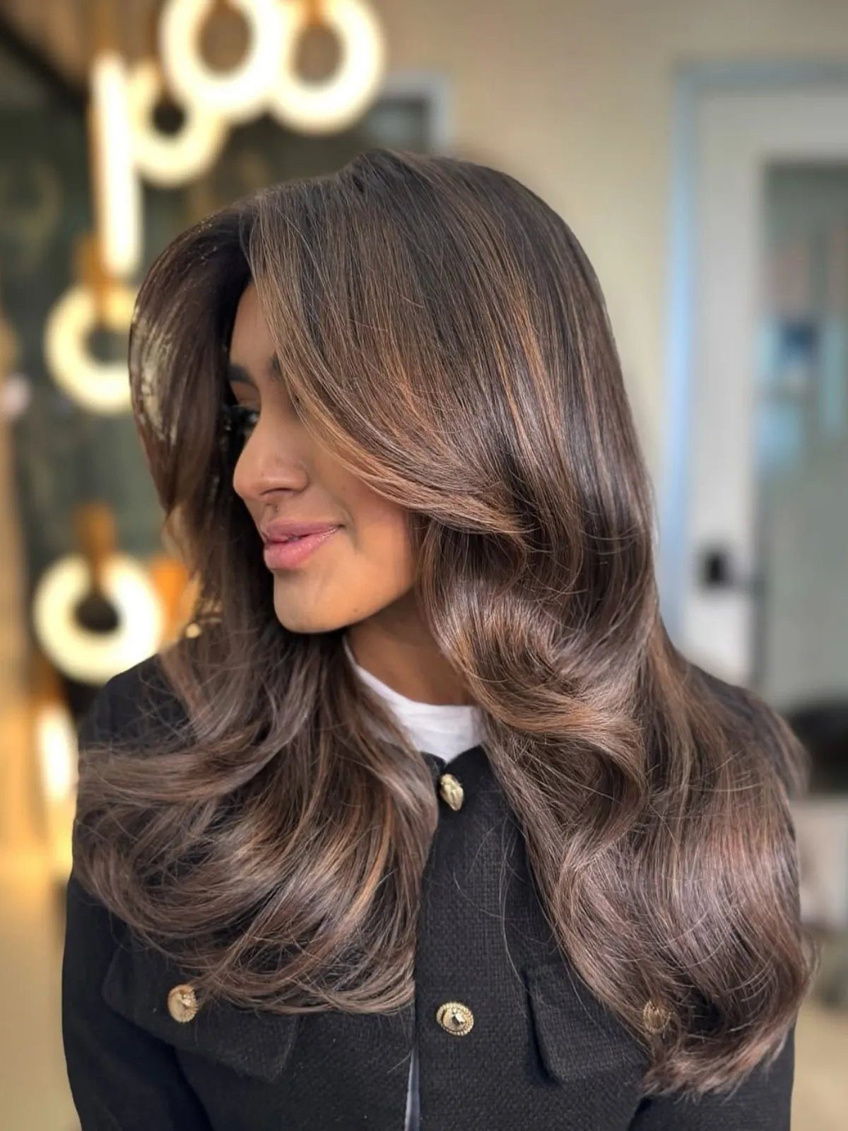 Side Parting Visual Idea Side Parting Visual Idea — Chocolate Brown Hair