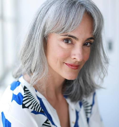Thick Gray Hair With Blunt Bangs — Gray Hair with Bangs