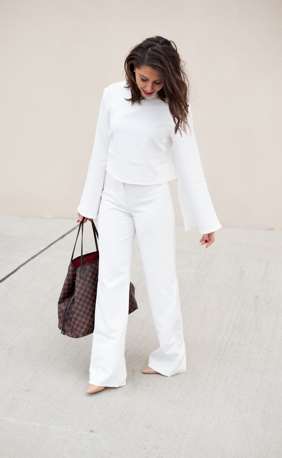 Dramatic White Bell Sleeve Top and Trousers Dramatic White Bell Sleeve Top and Trousers — Houston Outfits