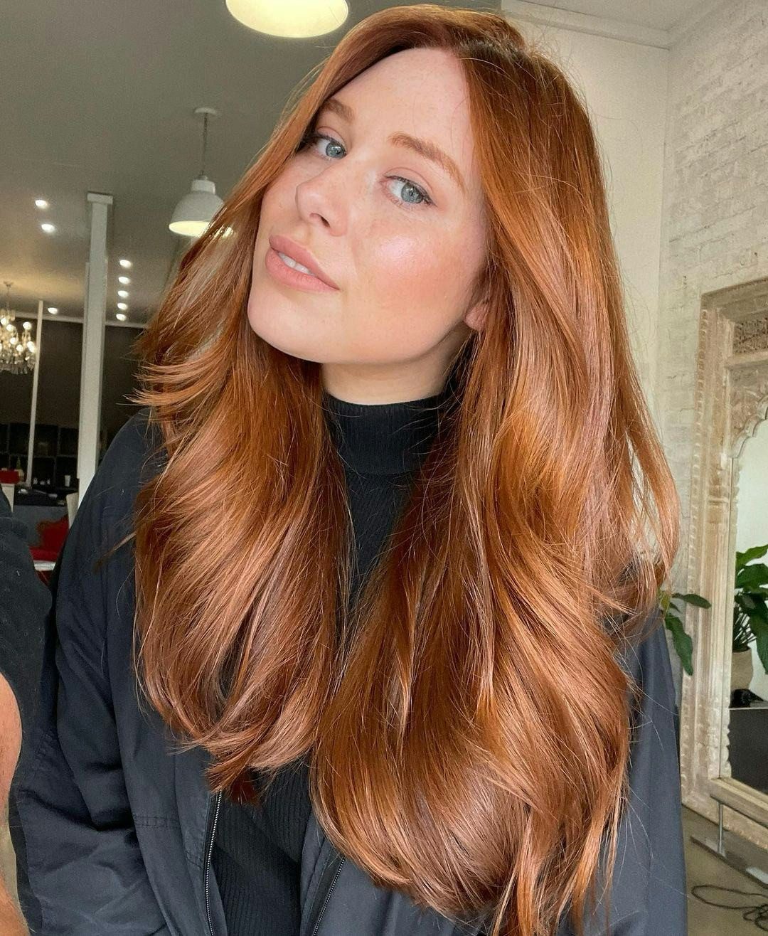 Mid-Back Wavy Copper Blowout — Copper Hair