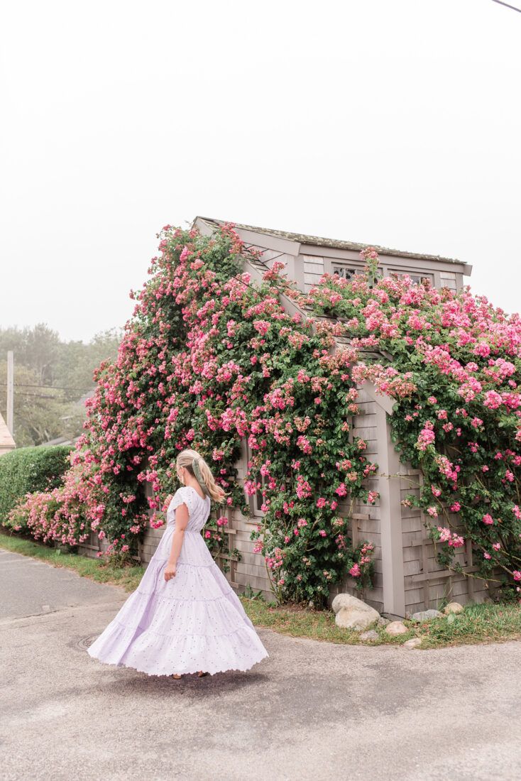 Lavender Polka Dot Tiered Maxi Dress for Summer Events — Nantucket Outfits