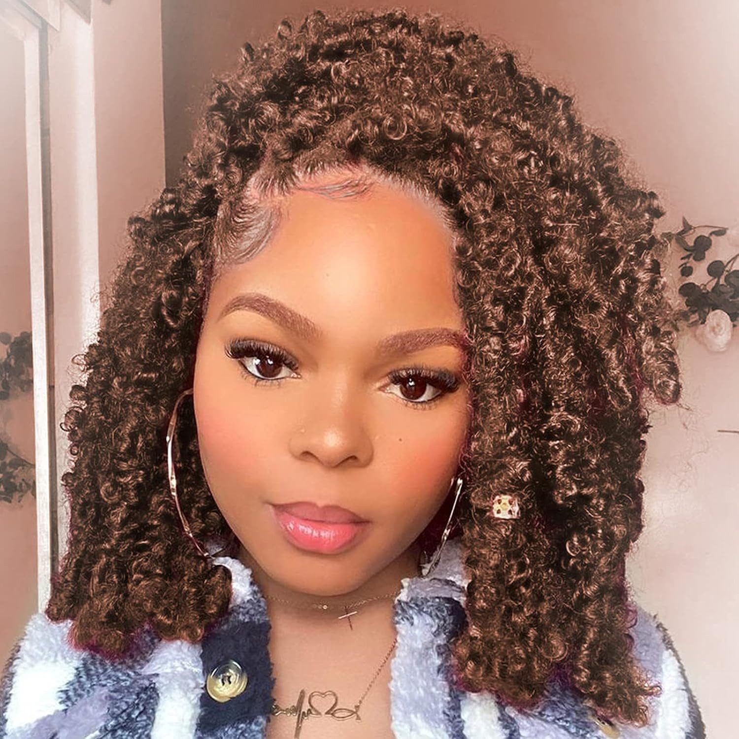 Loose Wavy Dark Brown Bob Loose Wavy Dark Brown Bob — Faux Locs Bob