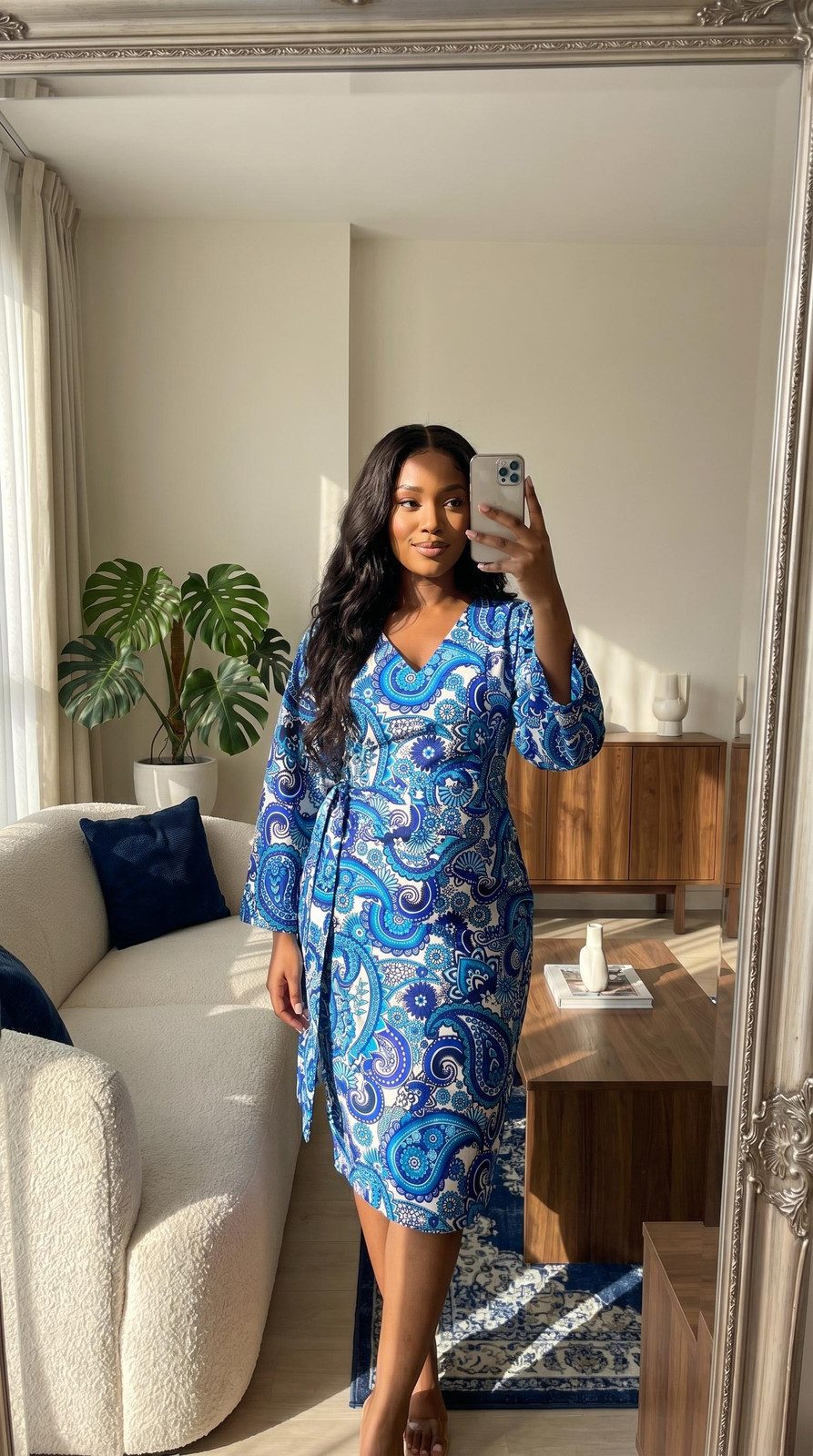Fitted Ankara Midi Dress with Sash Detail Fitted Ankara Midi Dress with Sash Detail — Ankara Outfits