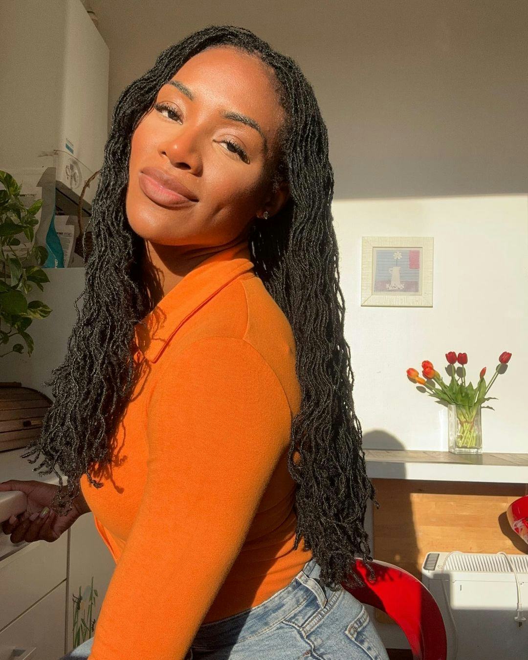 Thick Wavy Mid-Back Locs — Micro Locs