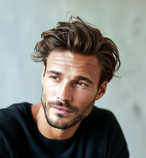Textured Crop With Tousled Bangs — Fluffy Hair Men