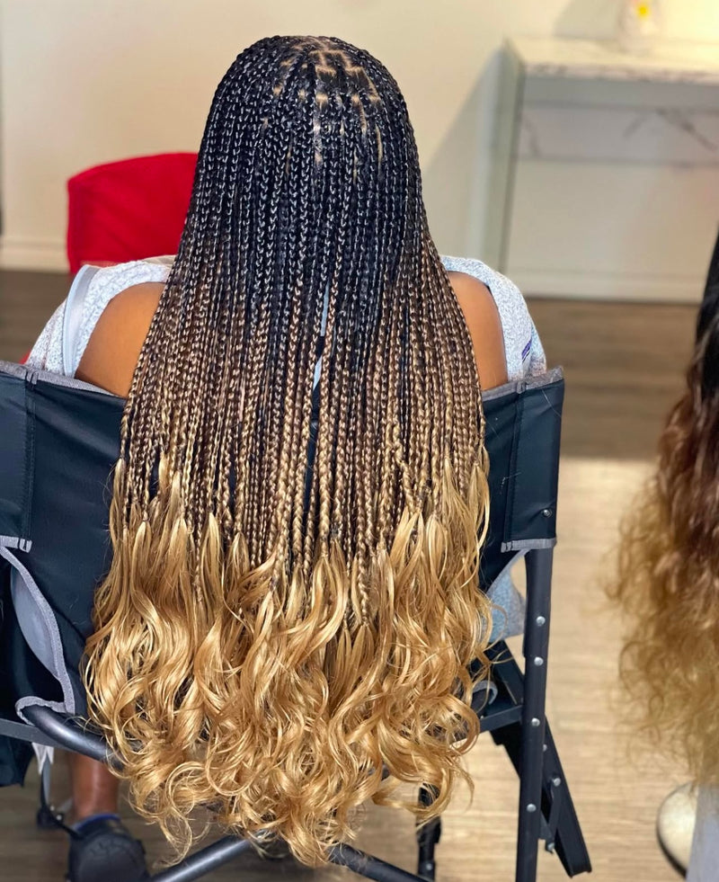 Ombre Braids with Curly Ends Ombre Braids with Curly Ends — French Curl Braids