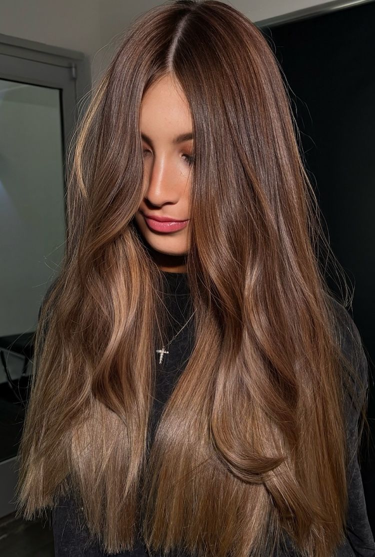 Rich Nutella Brown With Subtle Balayage Rich Nutella Brown With Subtle Balayage — Low Maintenance Hair Color