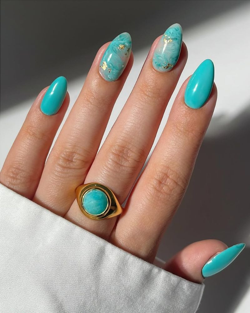 Spring Summer Visual Idea — Turquoise Nails