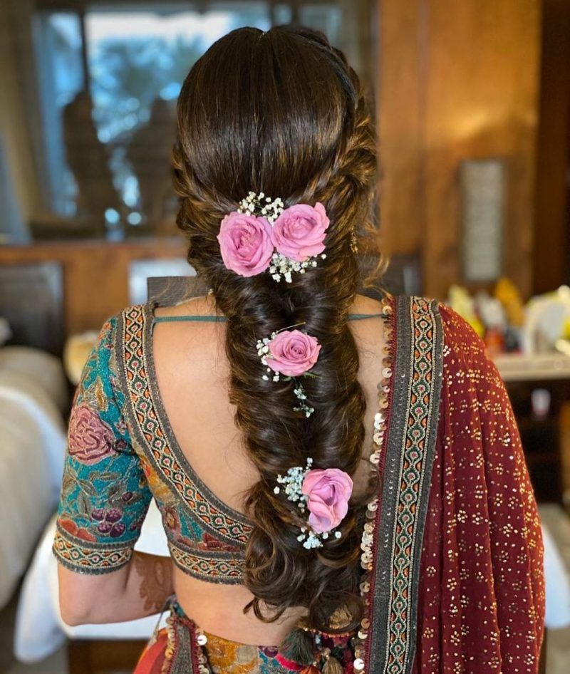 Mid-Back Visual Idea — Wedding Hairstyles with Flowers