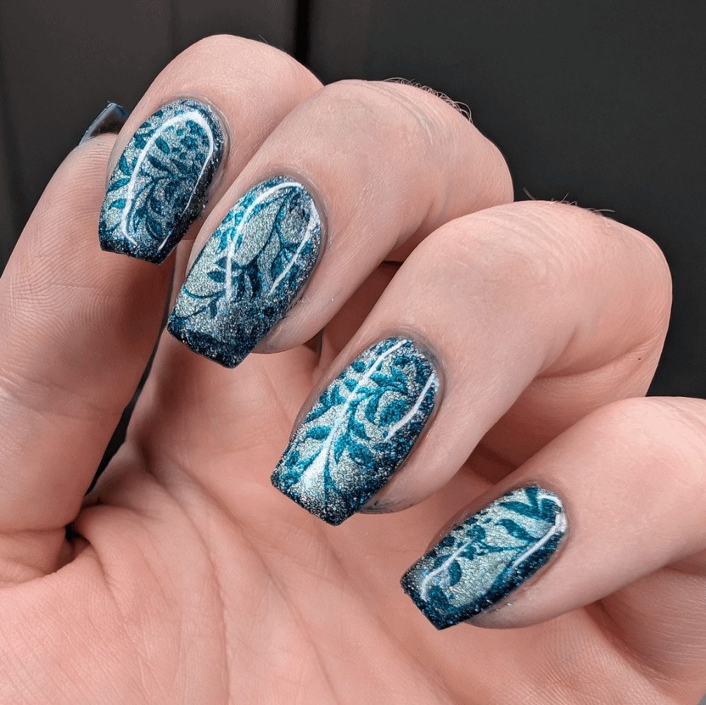 Glittery Glossy Visual Idea Glittery Glossy Visual Idea — Stamping Nails