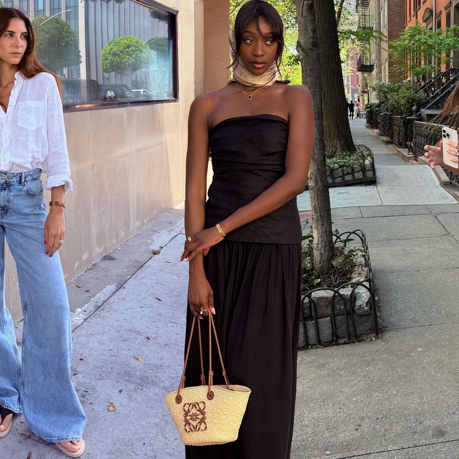 Effortless Casual Day Out with a Raffia Basket Loewe Bag — Loewe Bag Outfits