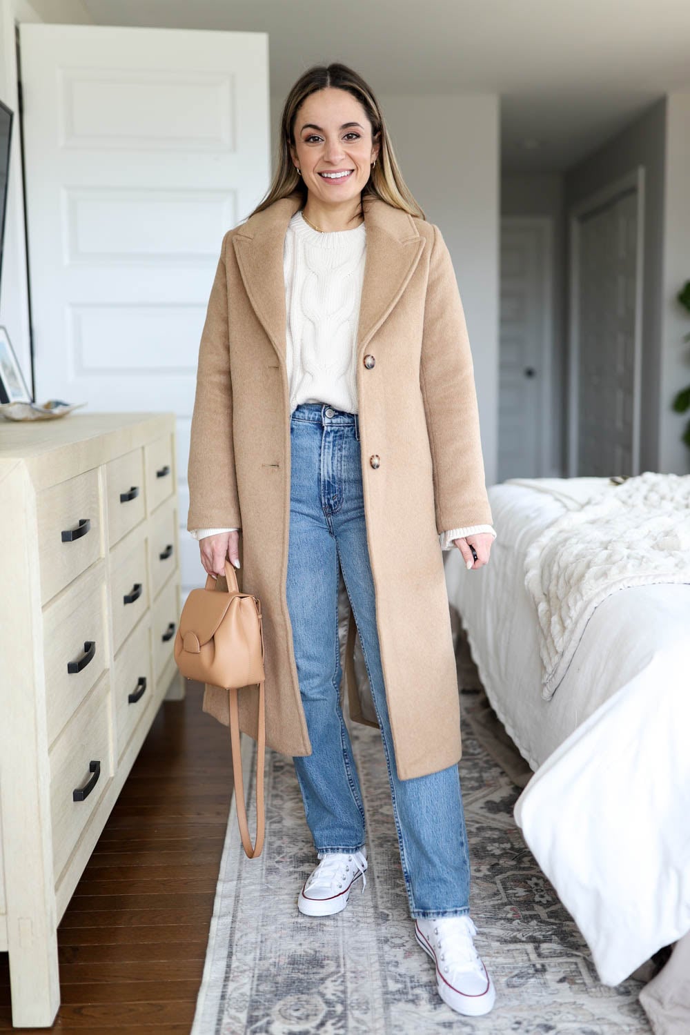 Classic Autumn Style: White Converse with Wool Coat — Converse Outfits