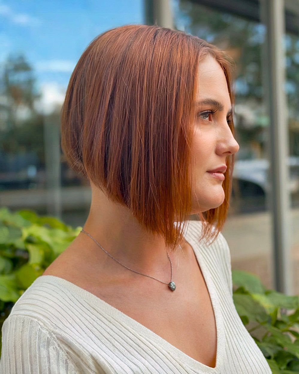Sharp Copper Chin Bob Sharp Copper Chin Bob — A-Line Bob