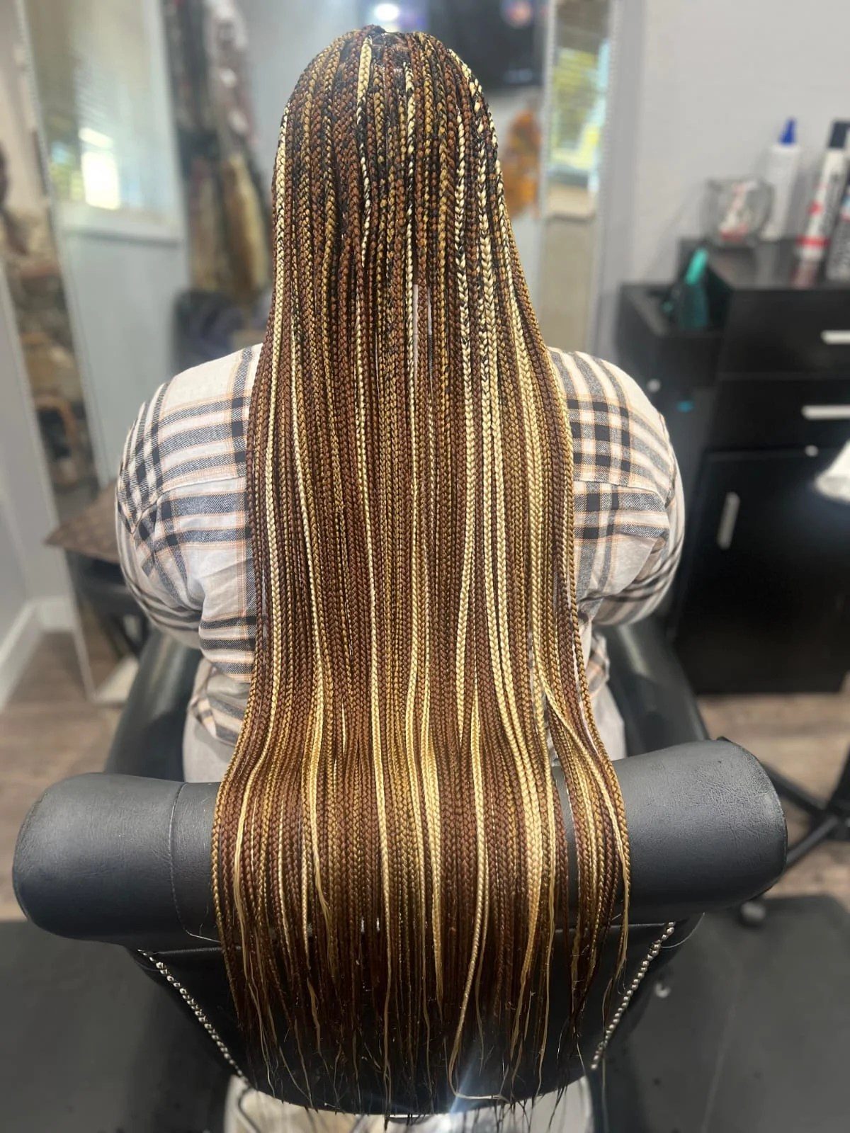 Single Braids - Medium Box Braids Waist-Length | Flora's Hair Braiding