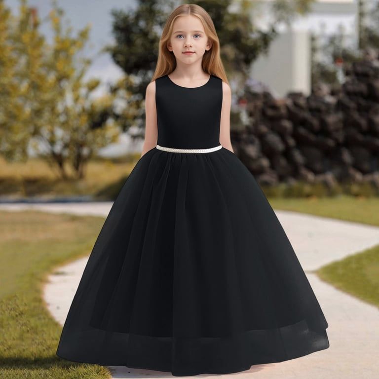 Black Satin Pageant Dress with Full Tulle Skirt and White Sash Black Satin Pageant Dress with Full Tulle Skirt and White Sash — Pageant Dresses