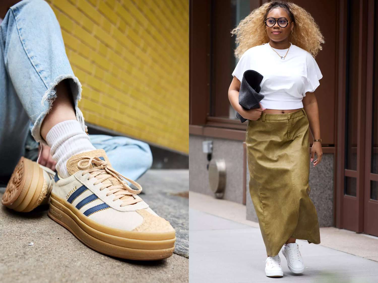 Retro Vibes with Adidas Gazelle Platform Sneakers and Wide-Leg Jeans Retro Vibes with Adidas Gazelle Platform Sneakers and Wide-Leg Jeans — Platform Sneakers Outfits