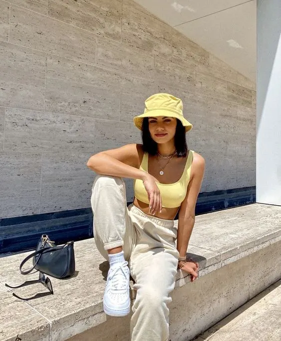 White Sneakers Outfit Idea White Sneakers Outfit Idea — Bucket Hat Outfits
