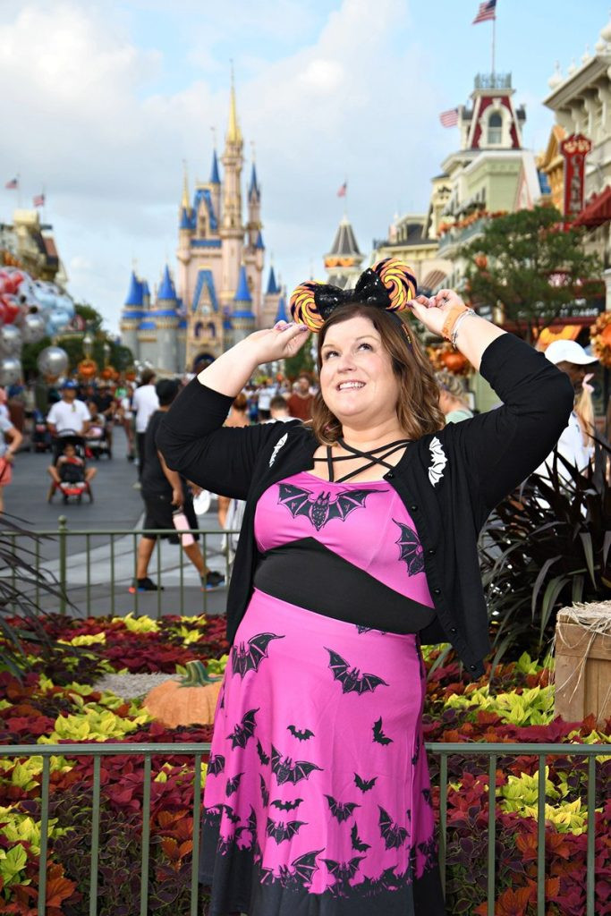Halloween-Themed Bat Print Dress — Theme Park Outfits