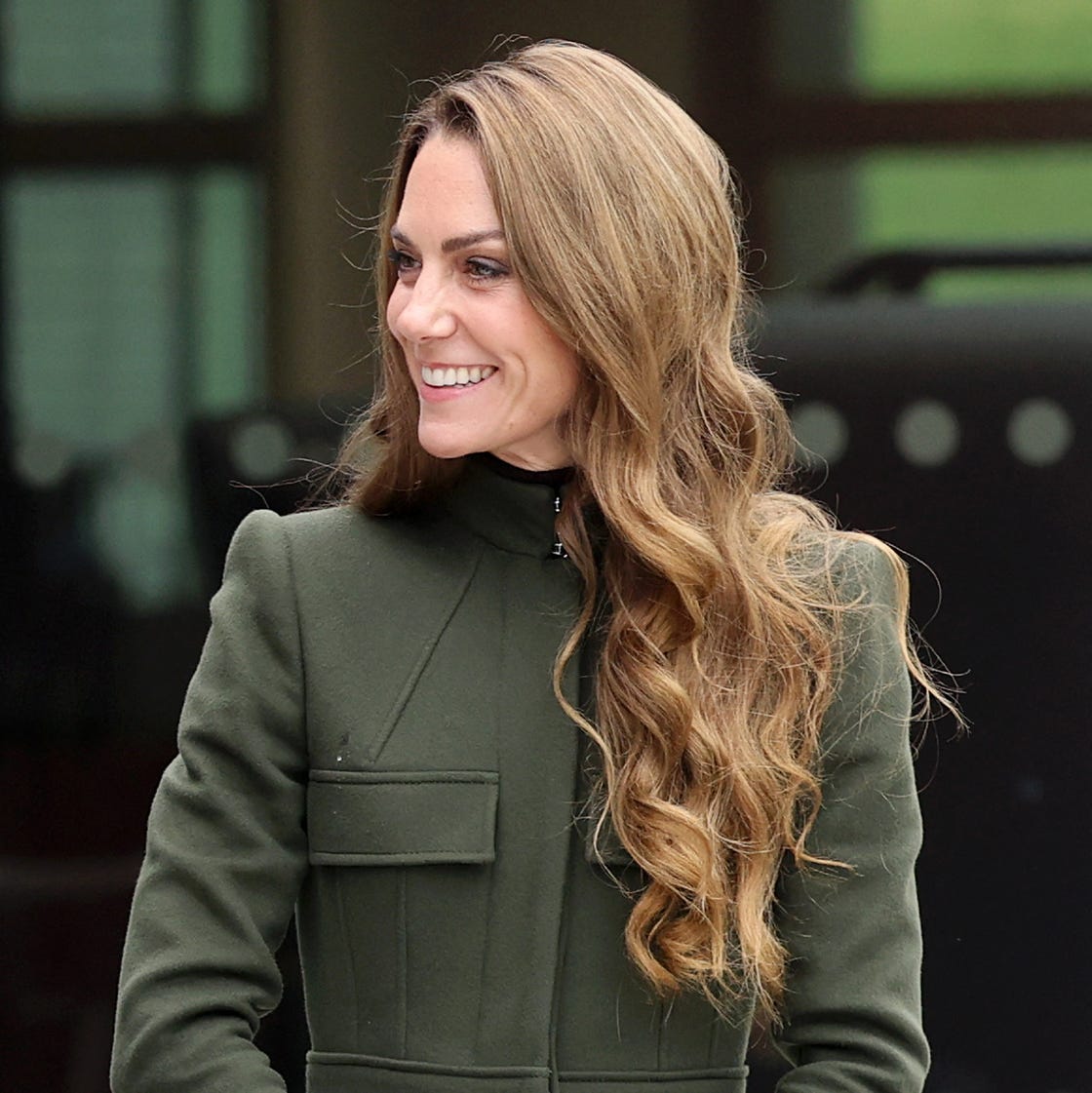Fitted Moss Green Military-Style Coat — Green Outfits