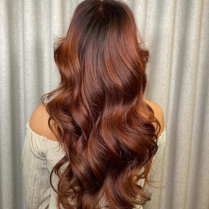 Deep Copper Base With Warmer Balayage — Cowboy Copper